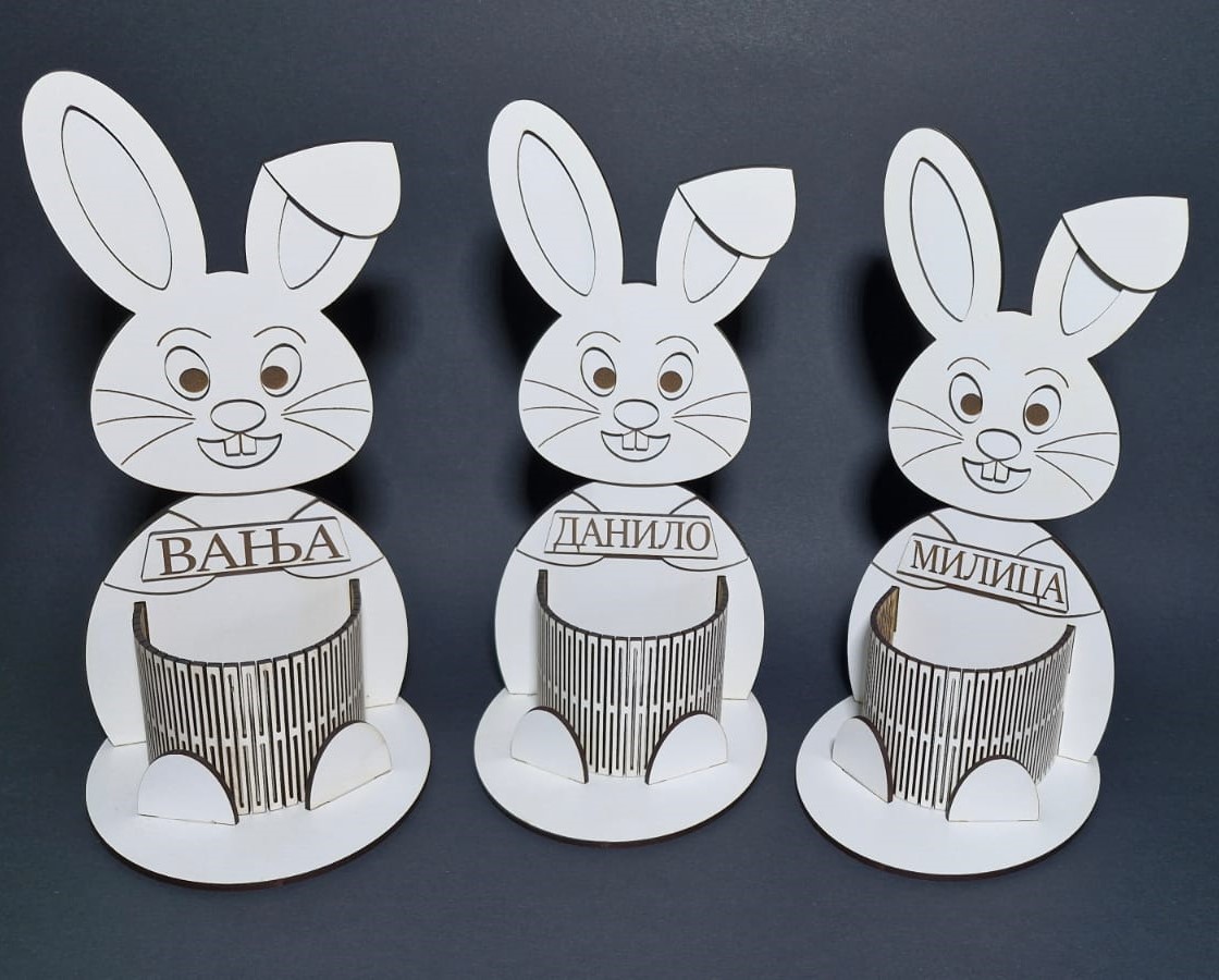 Personalizovani drveni zeka sa imenom